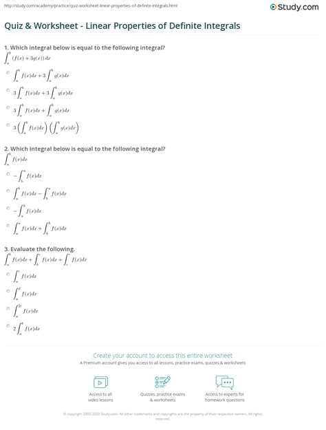 Given f x dx 10. . Ap calculus chapter 5 worksheet integrals properties of definite integrals
